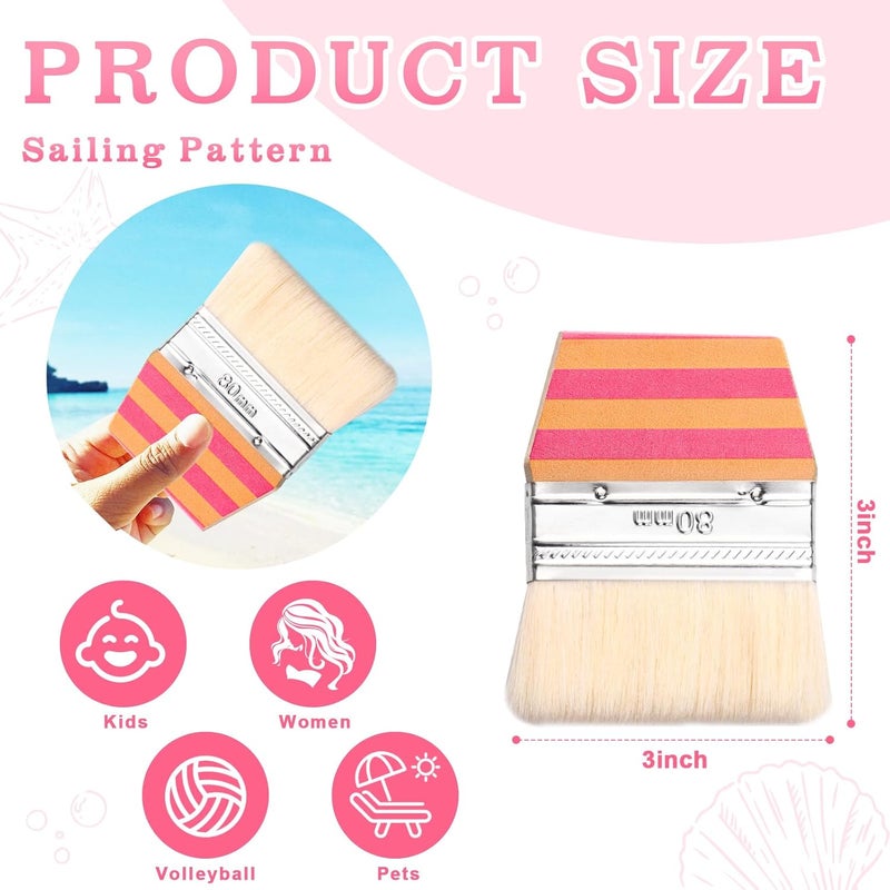 WANGDEFA Sand Beach Cleaning Brush Sand Remover Brush Body Skin Cleaning Beach Accessories Soft Sand Off Brush for Vacation Lightweight & Portable Holiday Essentials(Stripe) - Image 2